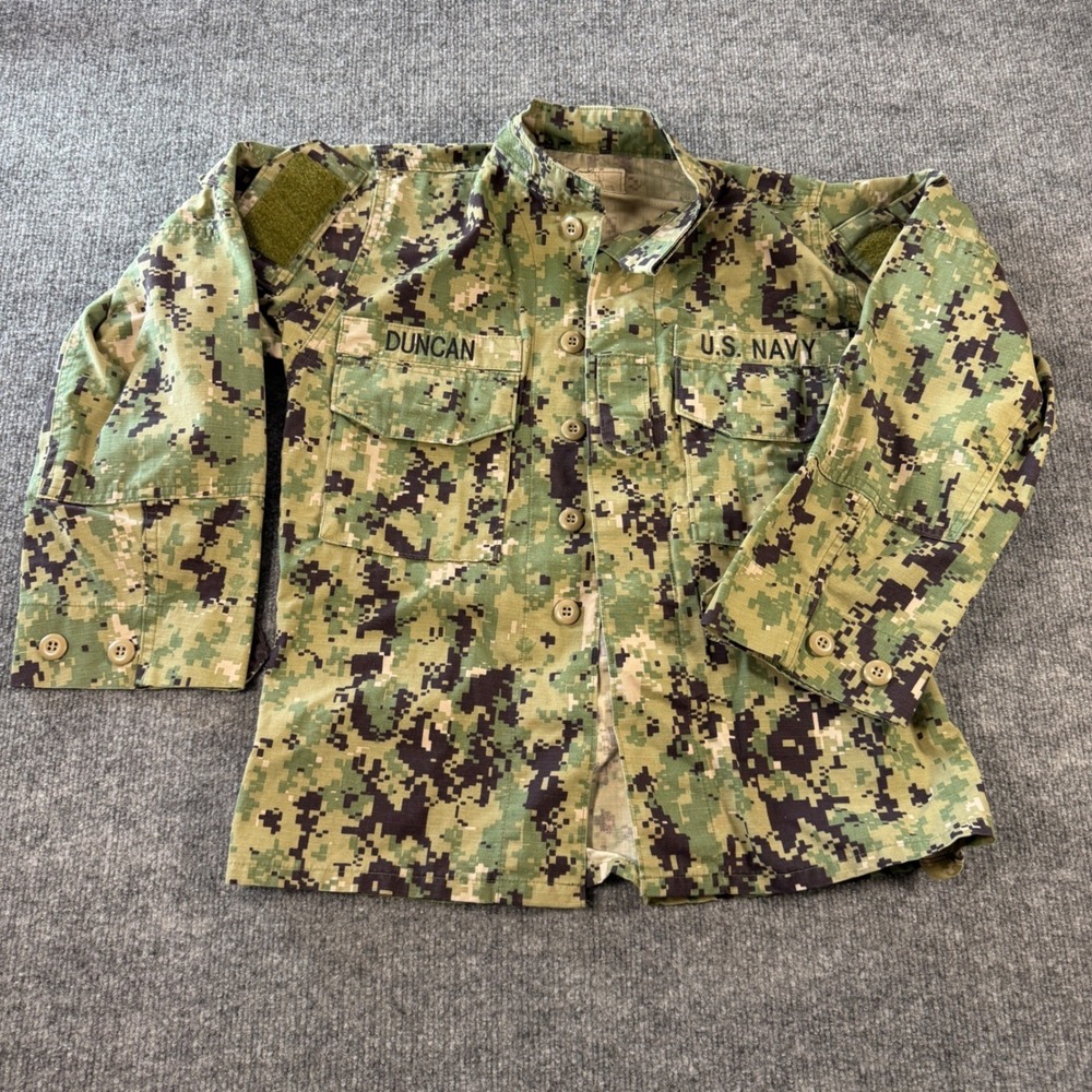Gorpcore US Navy NWU Type III AOR2 Digital Camo Ripstop Jacket Green 32 X-Short